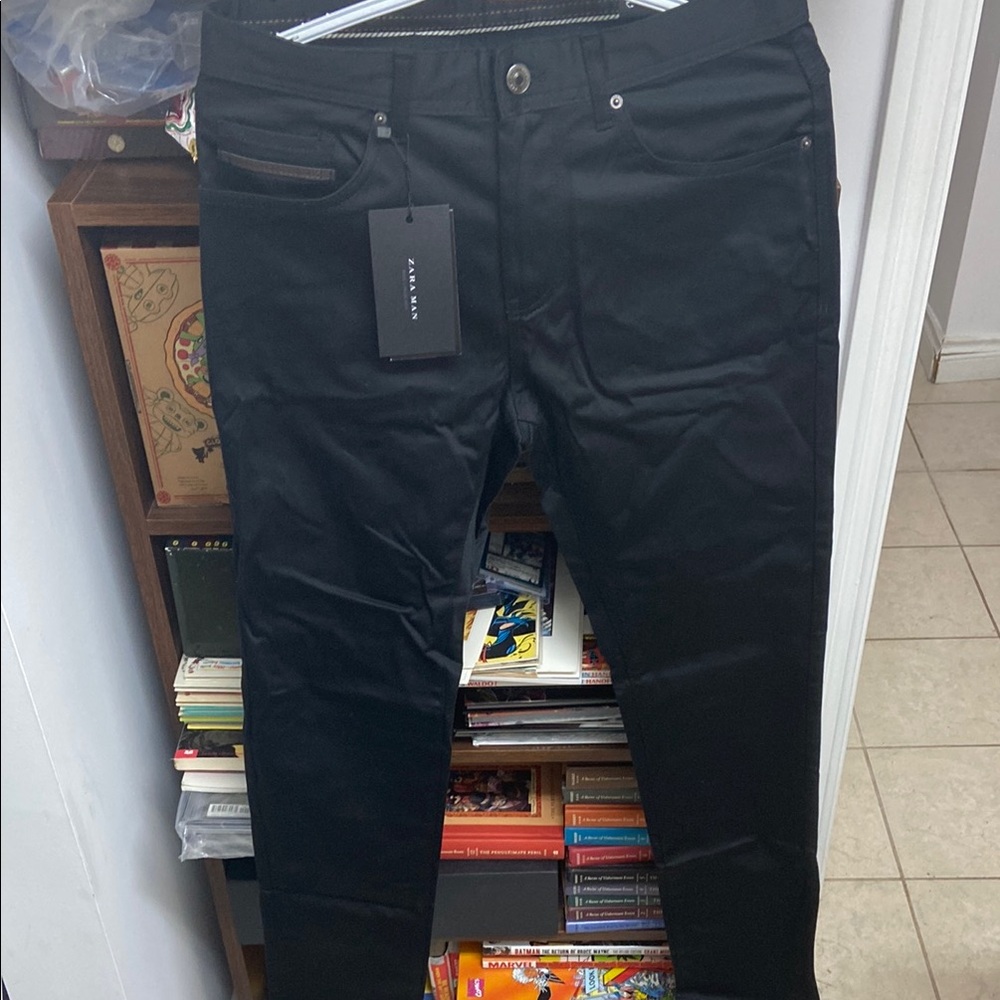 Zara Men Basic Collection Black 5 Pockets Skinny Chinos NEW